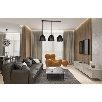Emibig lampa wisząca LENOX 3 BLACK / GOLD E27 60W MAX 410/3 (410/3)